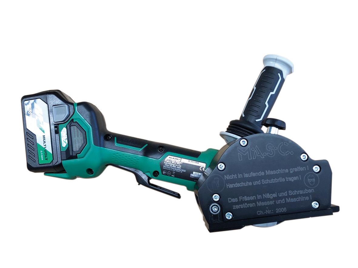 RTEFH-rinnentraegereinlassf M.A.S.C. Akku-Rinnenträgereinlaßfräse mit Brushless-Motor und Multi Volt Technik, 36 V 2,5 Ah/18 V 5