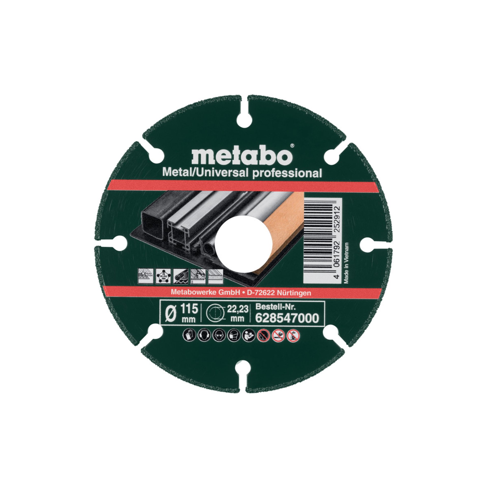 Diamanttrennscheibe 115x1,3x22,23mm, "MUP", Metall/Universal  "professional" (628547000)