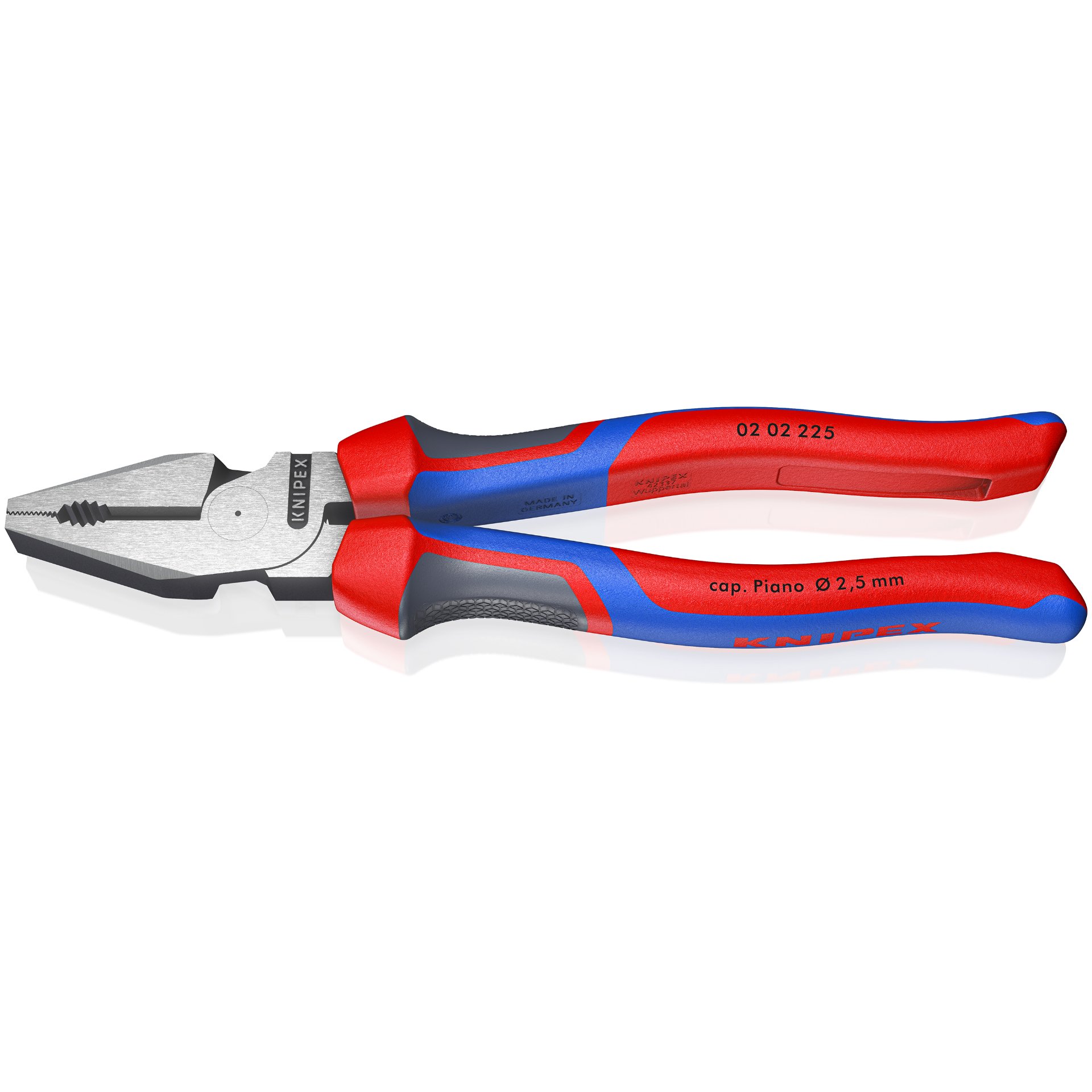 KNIPEX 02 02 225 SB Kraft-Kombizange mit Comfort-Griffen schwarz atramentiert 225 mm Gerät, Zangen, Werkzeug
