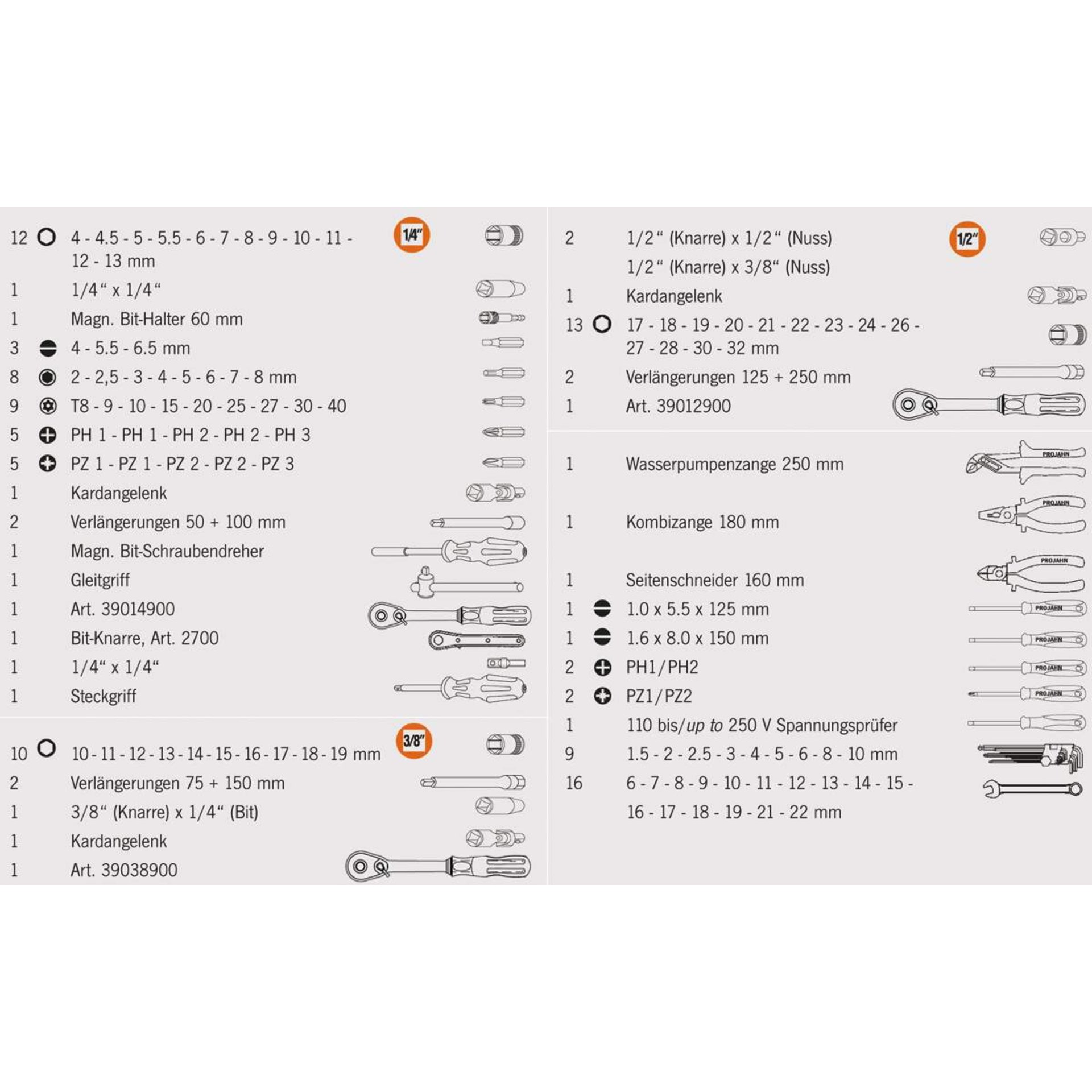Werkzeugset, Handwerkzeug, Schraubendreher-Set, Schlüsselset, Vielzweckwerkzeug