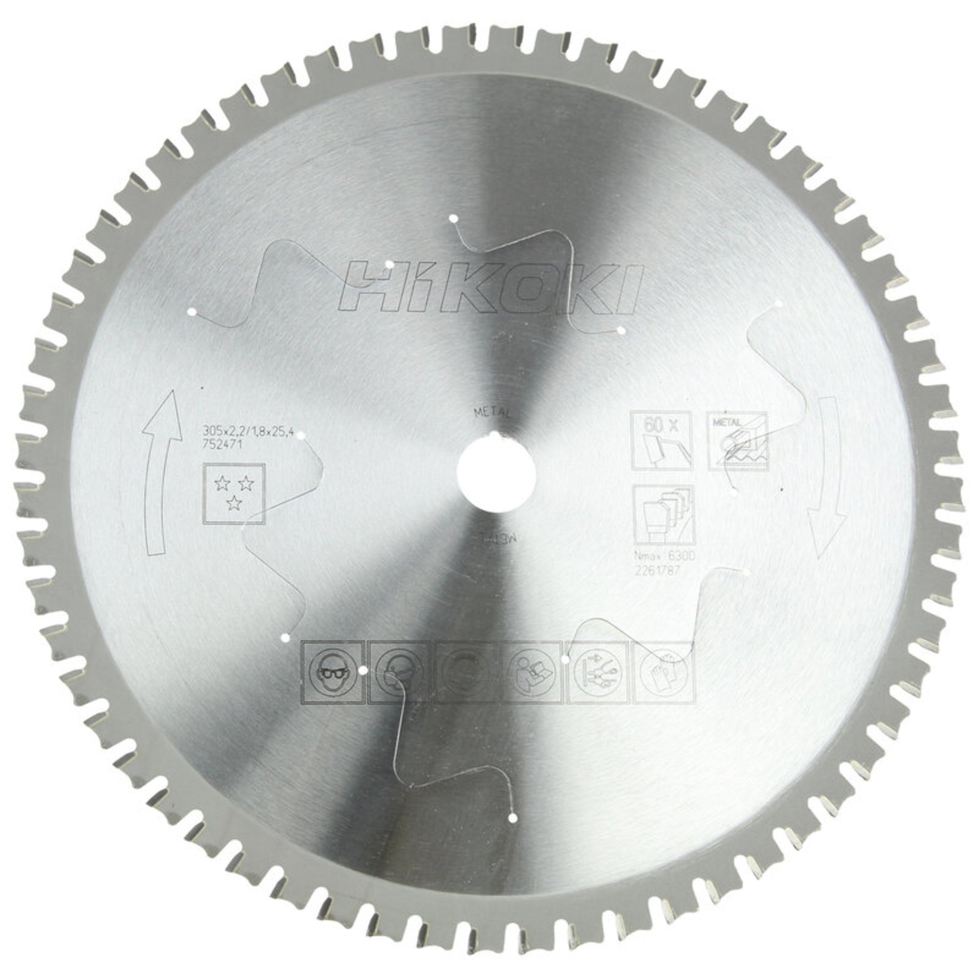 Hikoki TCT Kreissägeblatt Stahl 305x25.4 Z60 Flach- / Flachzahn angefast Elektronik, Hardware