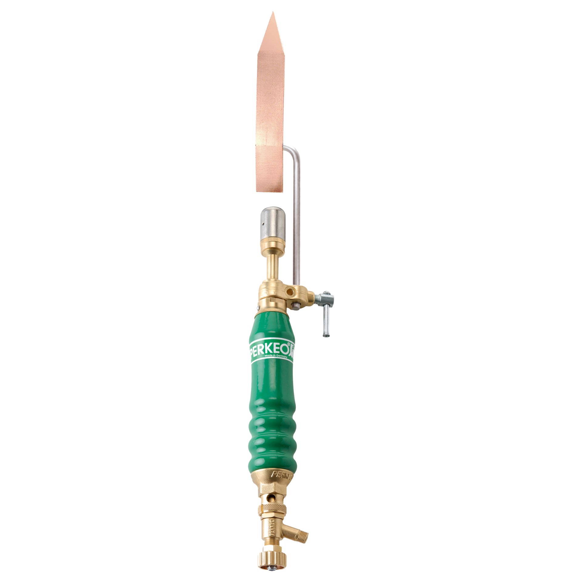 Gaskocher, Butanbrenner, verstellbarer Flammen, grüner Griff, Messinganschlüsse