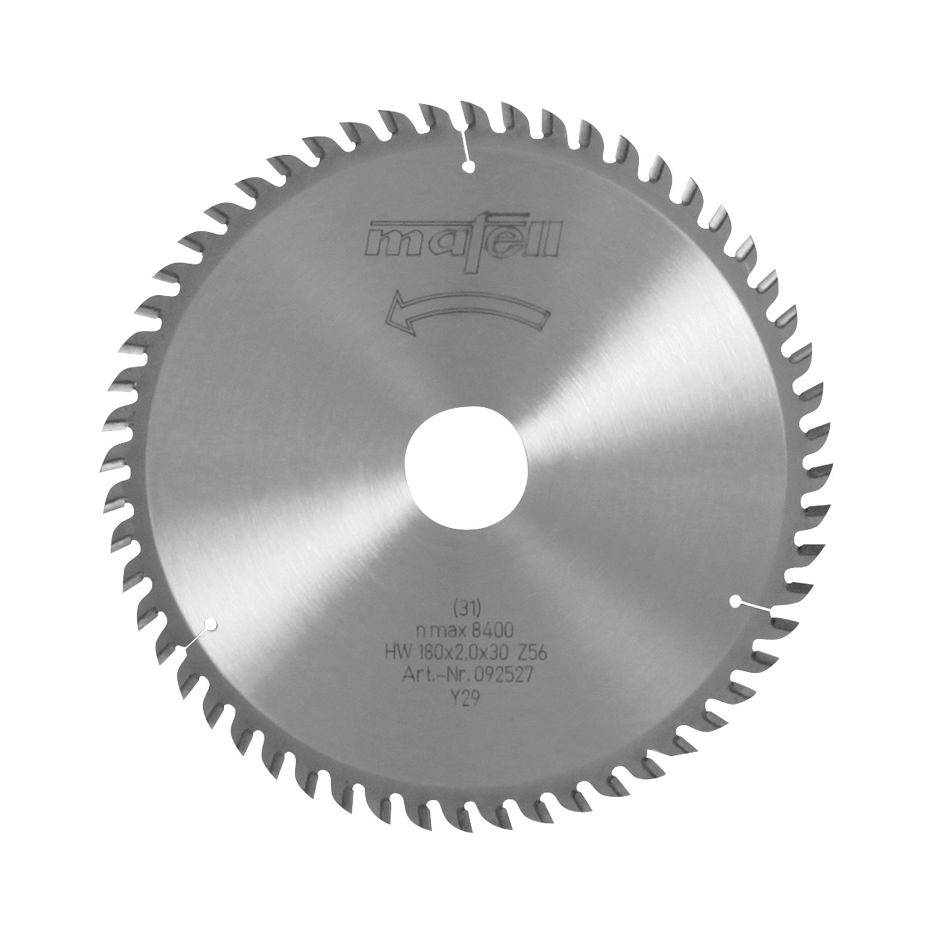 Mafell Sägeblatt-HM, 180 x 1,2/2,0 x 30 mm, Z 56, WZ, angefast, für Laminate