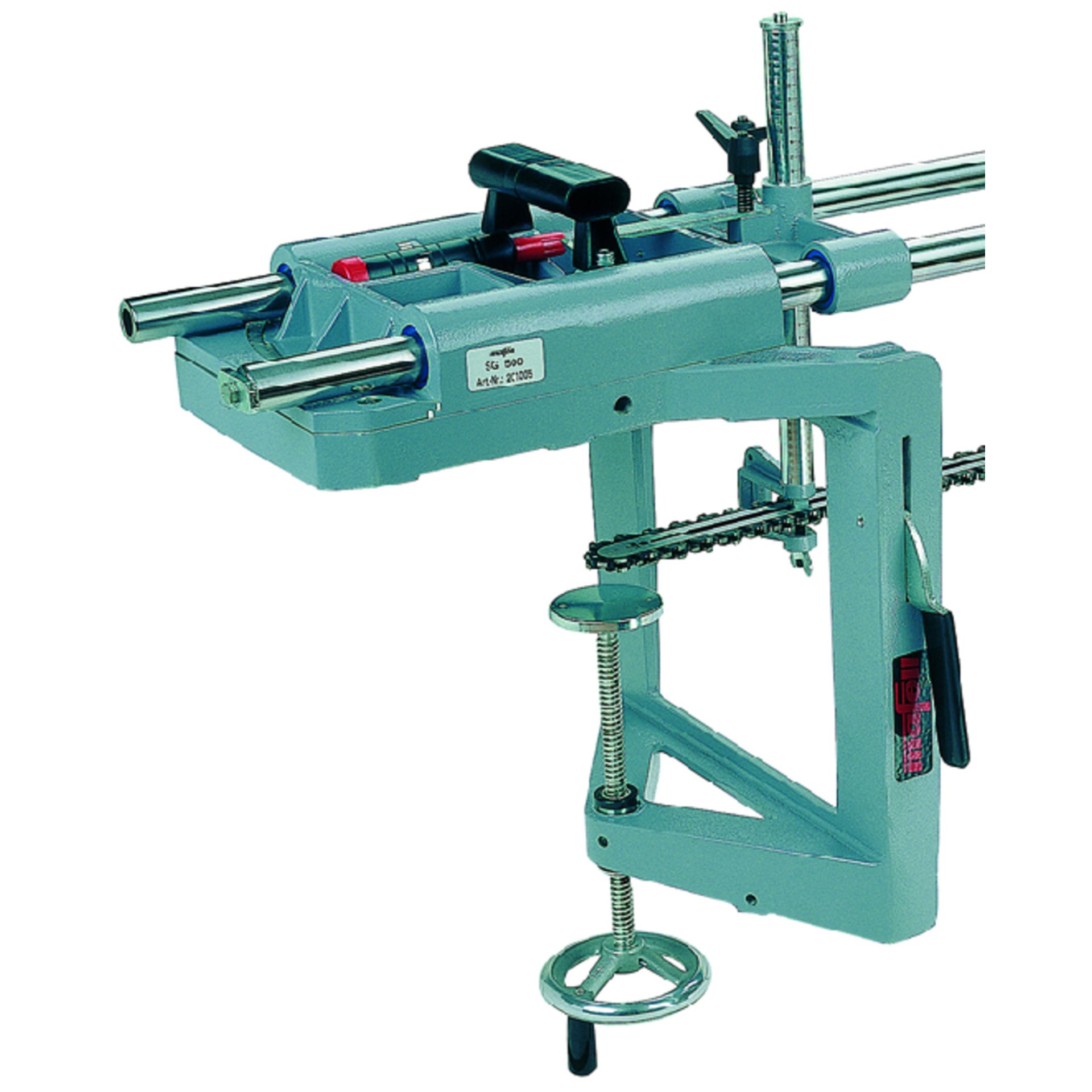 Mafell Spanneinrichtung, maximale Spannbreite 300 mm (Abb. Spannvorrichtung an SG 400 montiert)