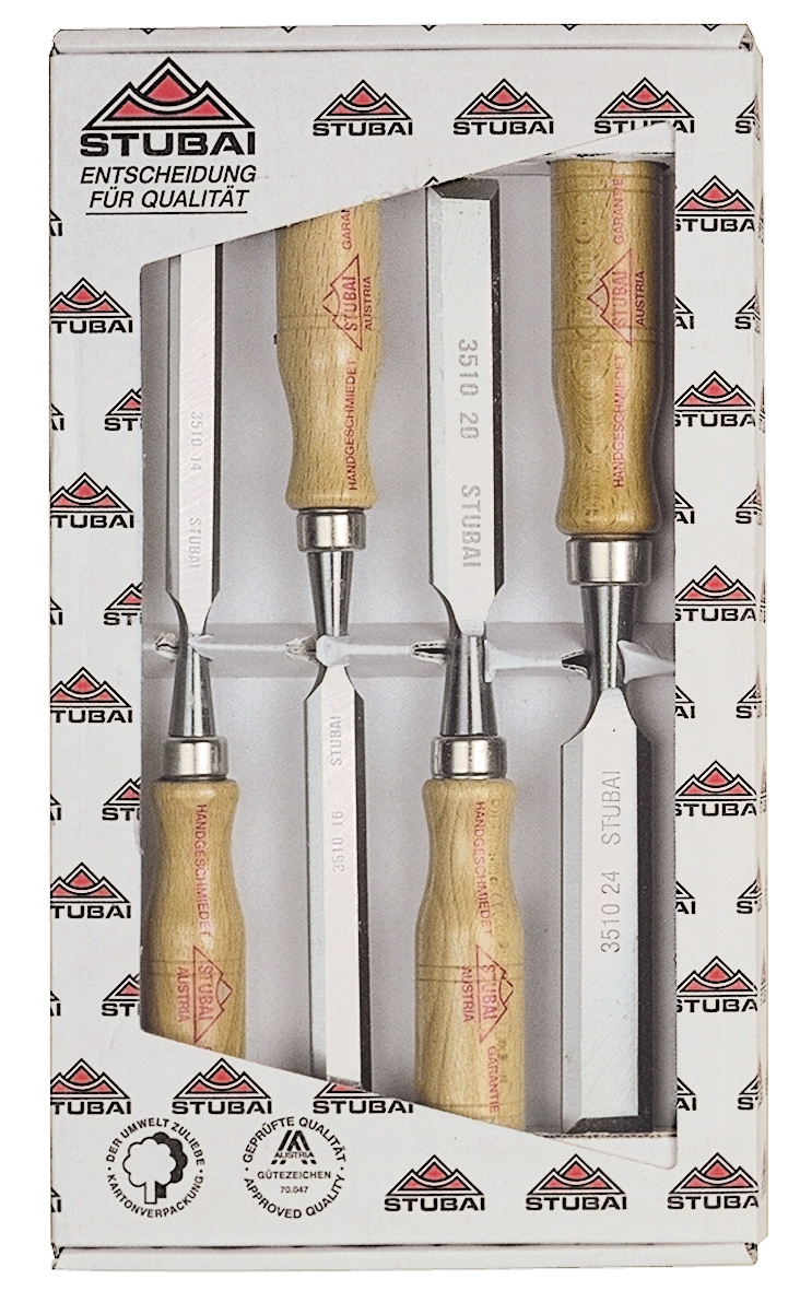 351104-Stemmeisensatz-1 Stemmeisensatz Stubai Rotbuche Ktn.  Klingenbreite 12,16,20,24 mm