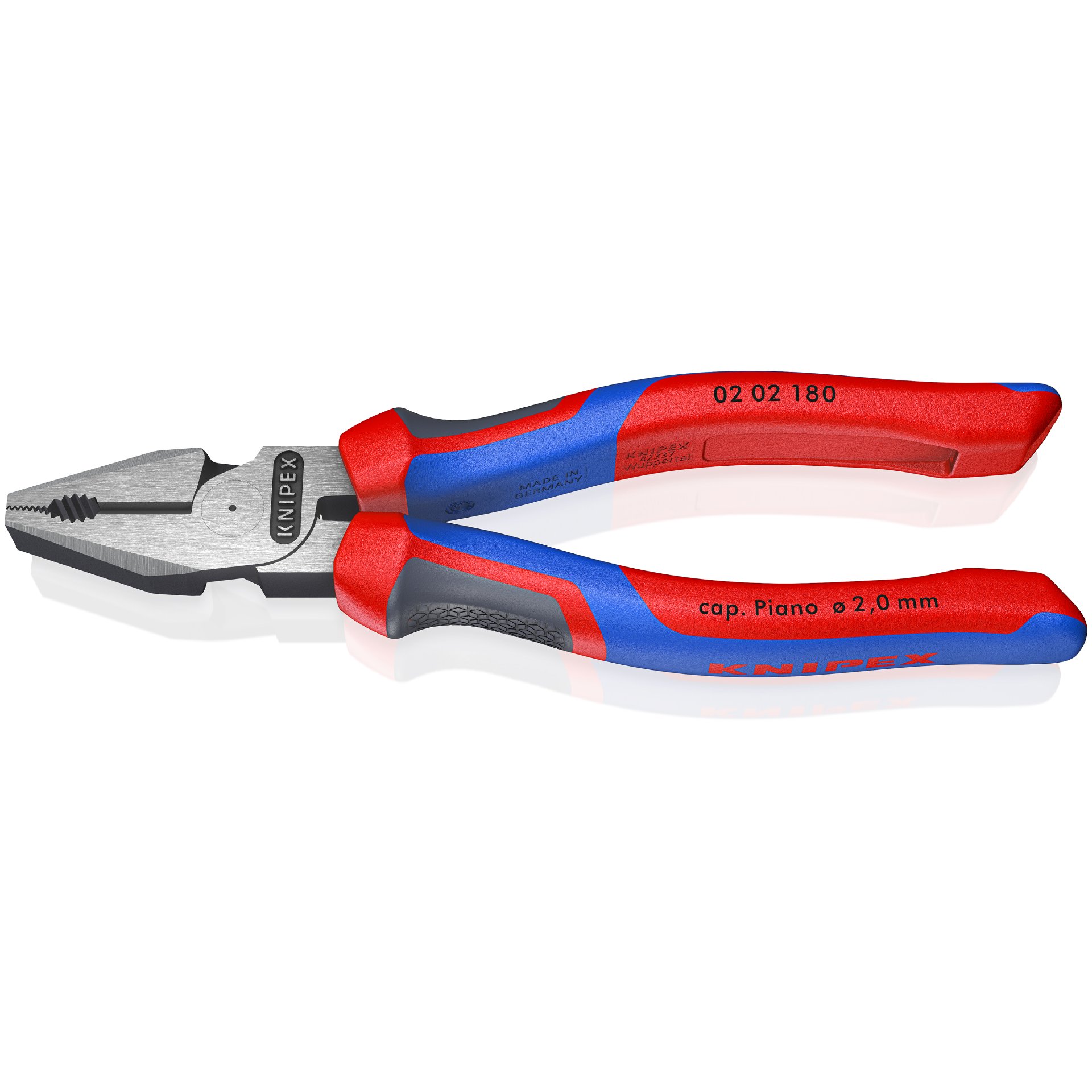 KNIPEX 02 02 180 Kraft-Kombizange mit Comfort-Griffen schwarz atramentiert 180 mm Gerät, Zangen, Werkzeug