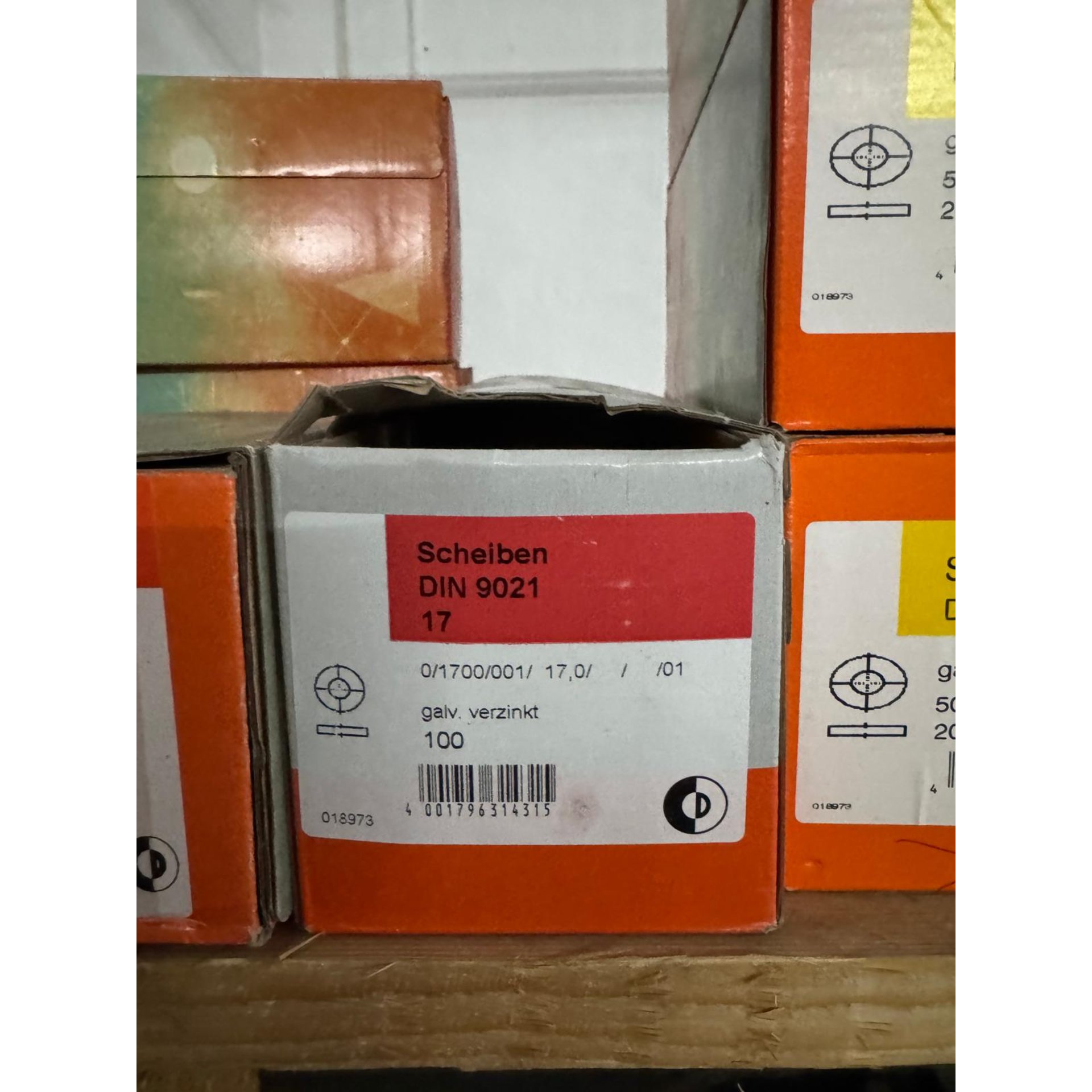 Scheiben, DIN 9021, gal.vertinkt, 100, Box