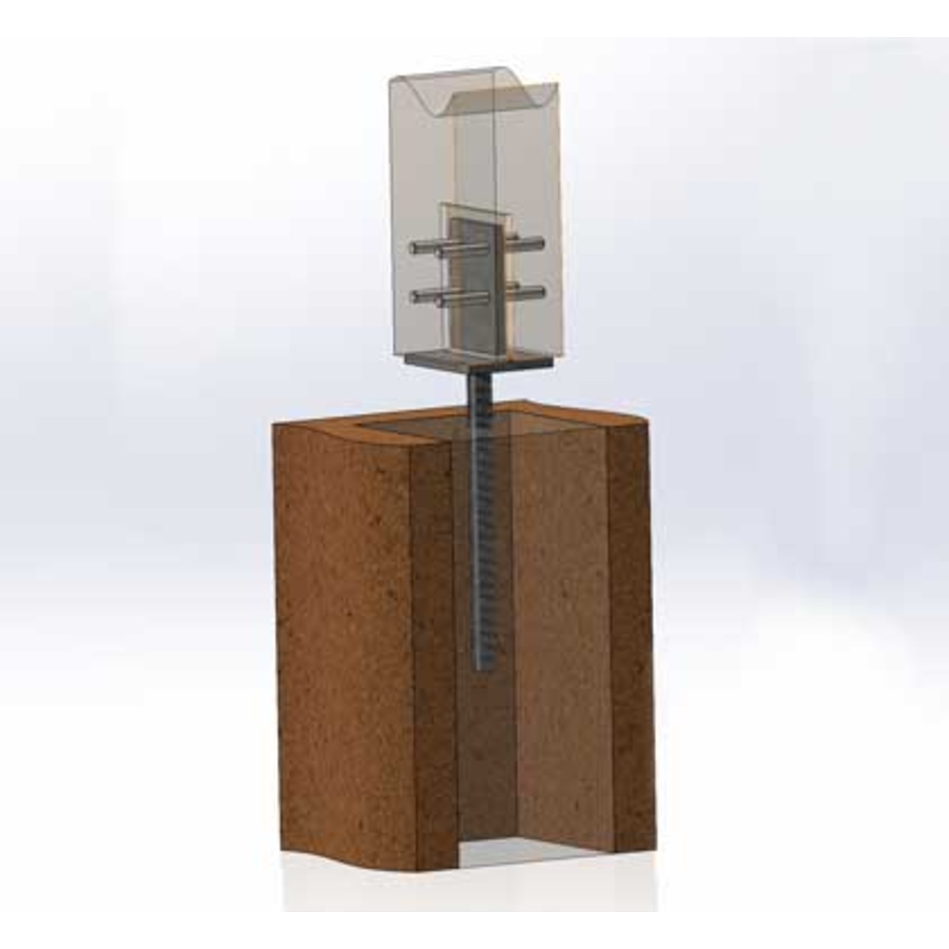 Wandleuchte, Bodenlampe, Holzsockel, Metallfassung, gläserige Abdeckung