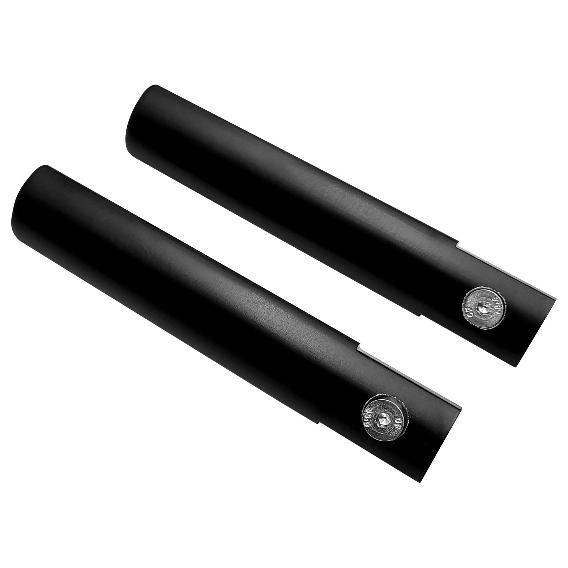 sturdy bars, black tubes, metal studs, adjustable clamps?, screw cap