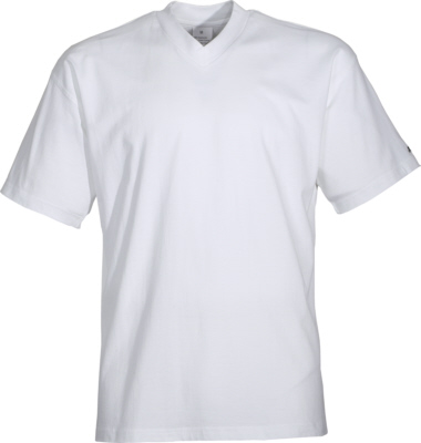 5297-T-Shirt-V-Auschschnitt-weiss T-Shirt weiss mit  V-Ausschnitt, JOB