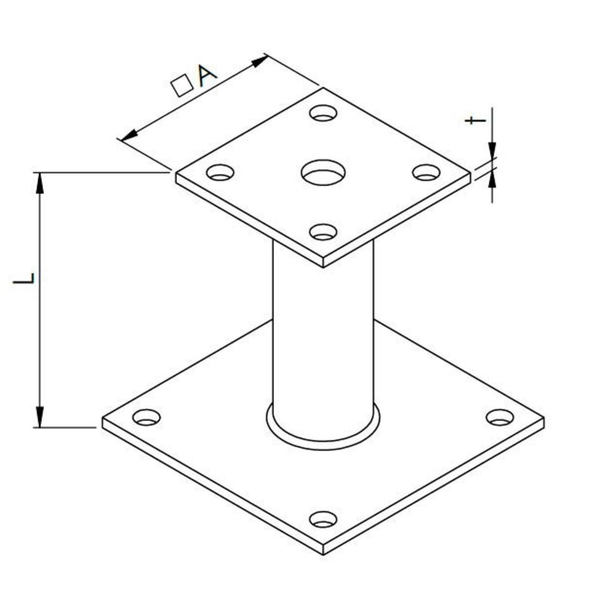 Tischbein, Holzständer, Plattenbasis, Schraubloch, Verschraubung