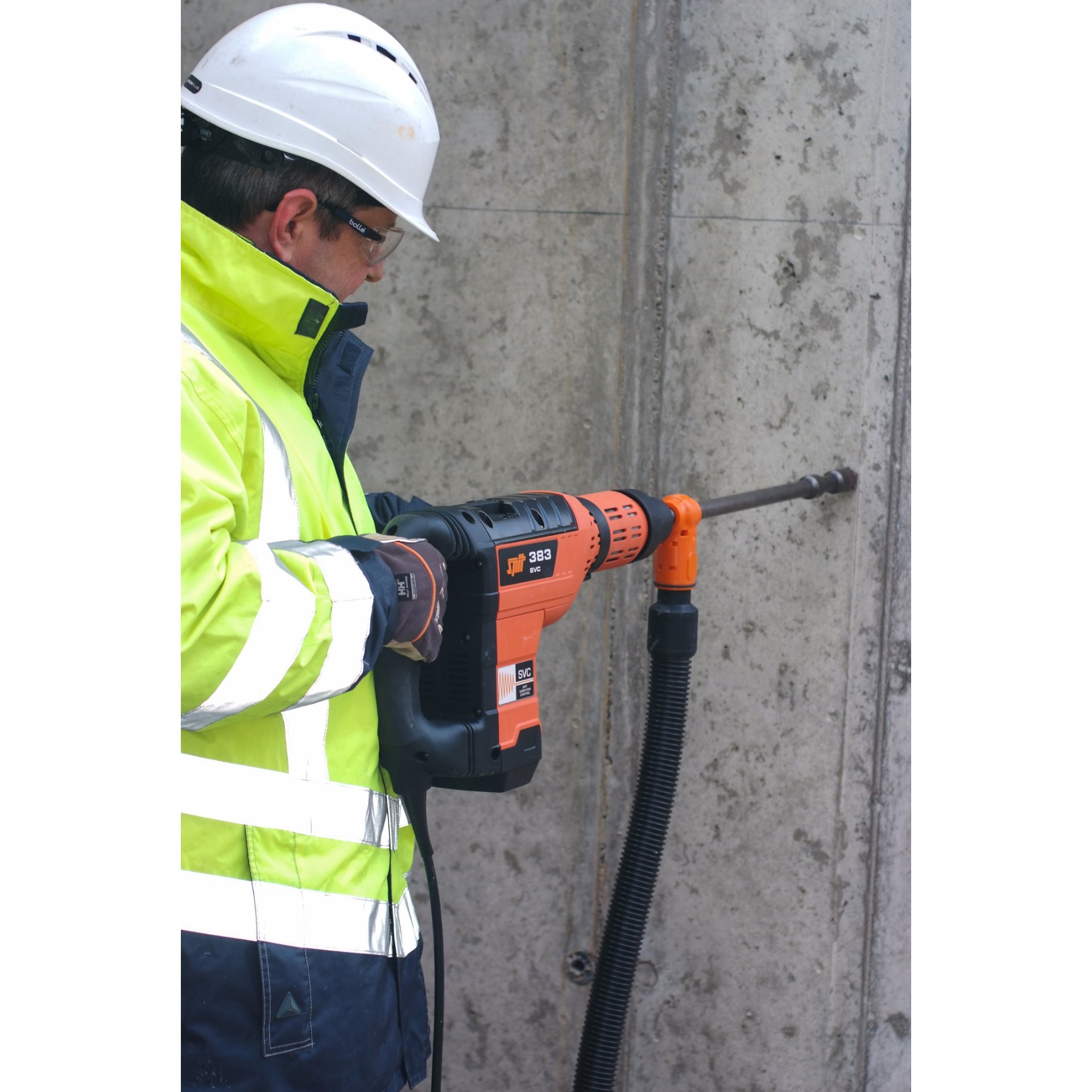 Person, Arbeiter, Elektrische Bohrmaschine, Schutzhelm, Helm