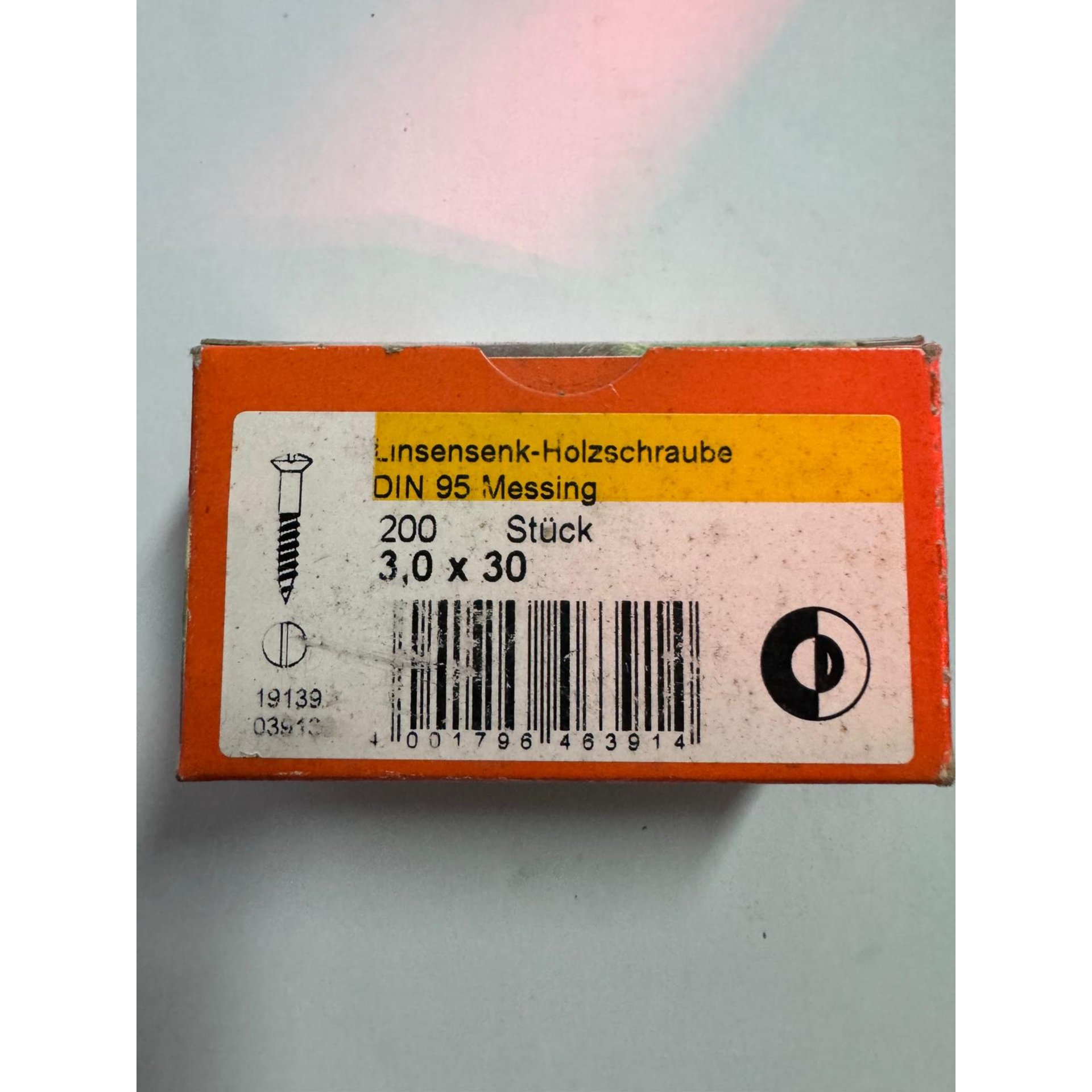 Holzschraube, DIN95, Messing, 3,0 x 30, Schraube