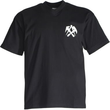 5299-DD DACHDECKER-T-Shirt schwarz V-Ausschnitt, JOB