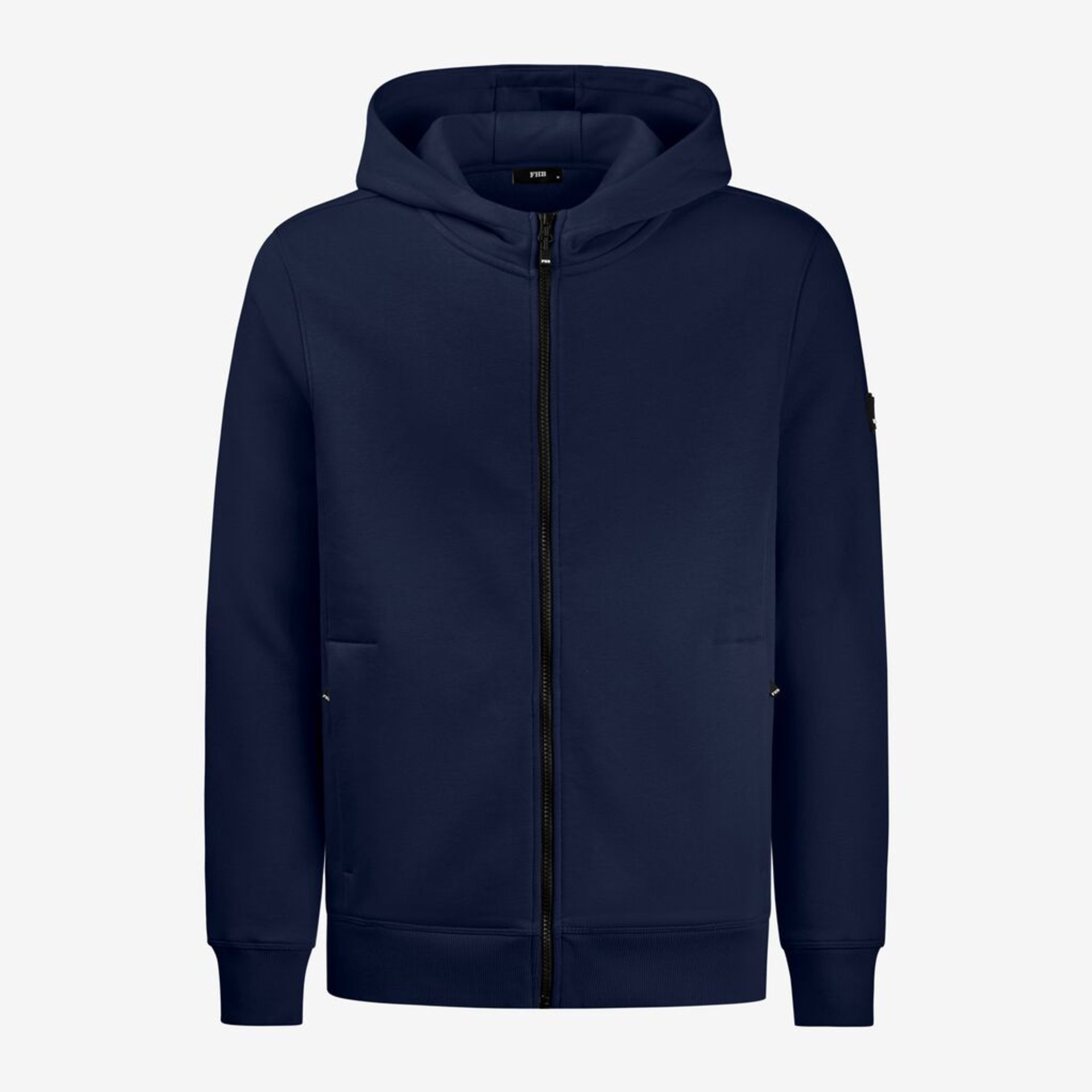 Hoodie, Navy blue, Zip front, Kangaroo pocket, Full-zip jacket