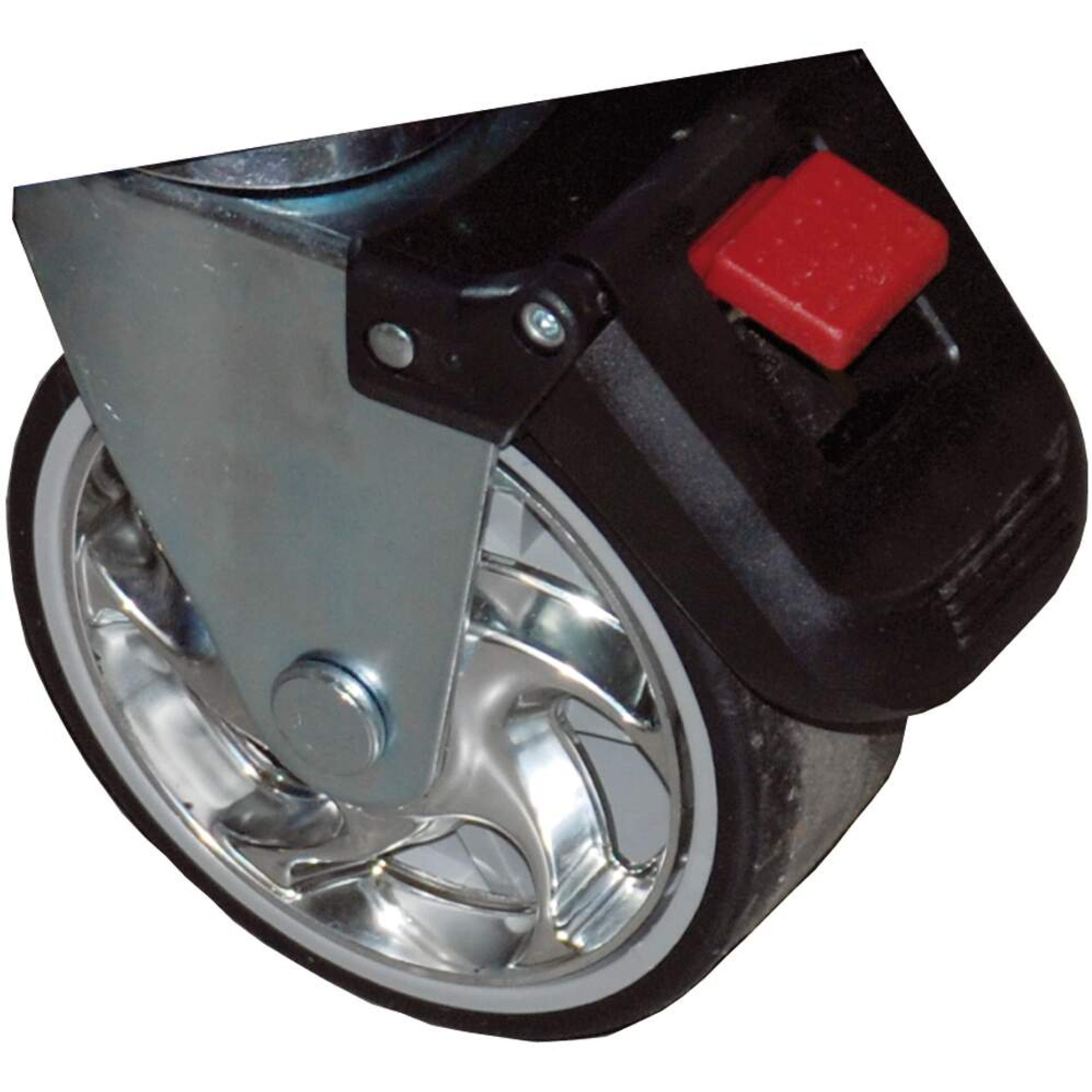 Rollenzubehör, Gussrad, Metallisch, Gummirolle, Bremshebel