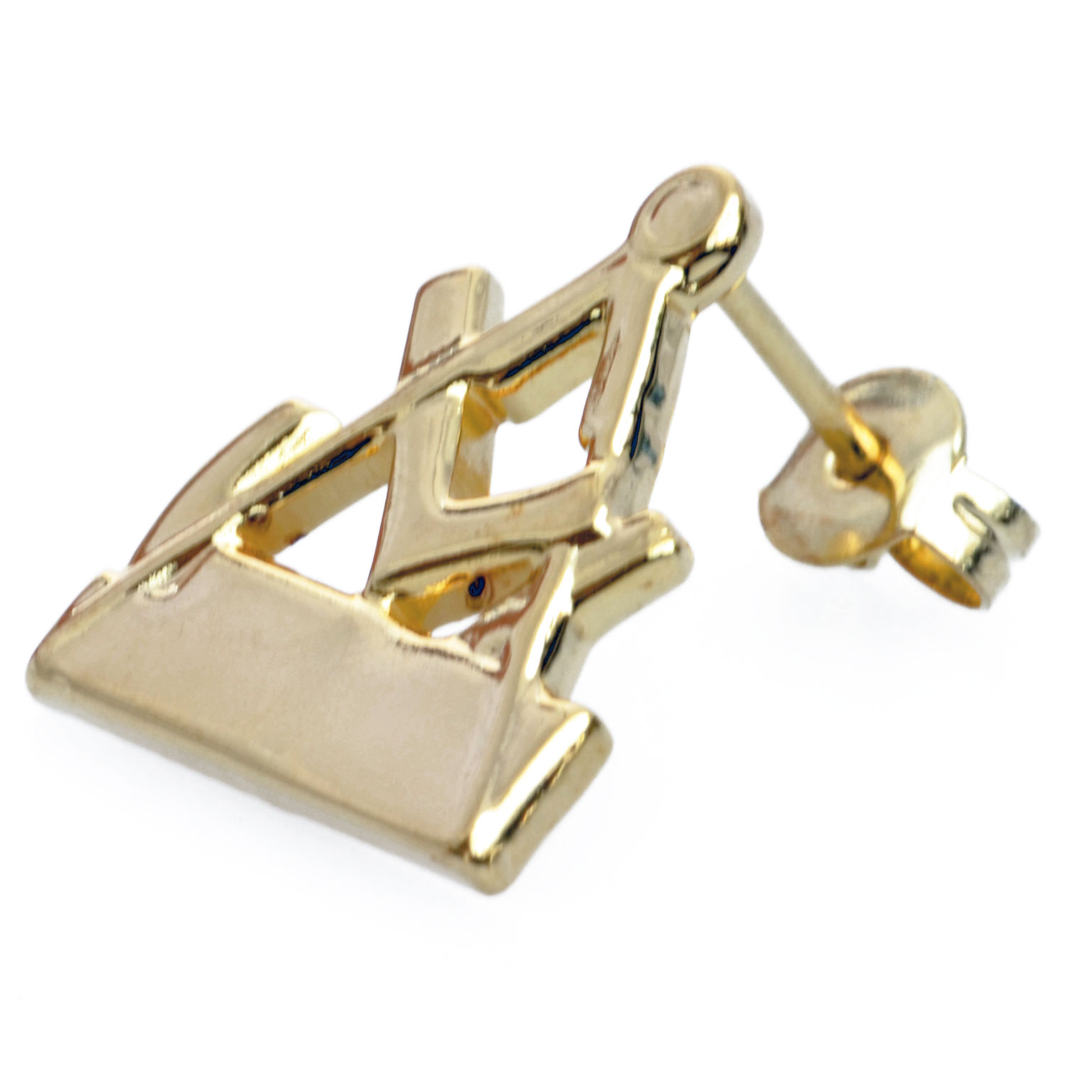 Tischler, Schreiner Ohrstecker, vergoldet, DAKL Zunftschmuck S