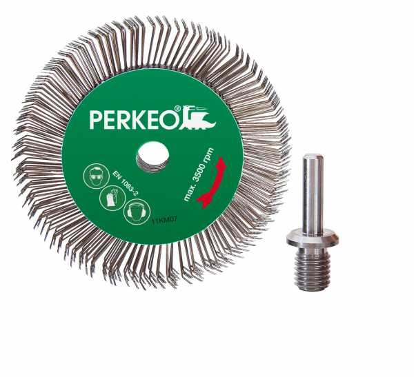 Perkeo TWISTER Stahl-Rundbürste Durchm. 100mm M14 mit Aufnahme