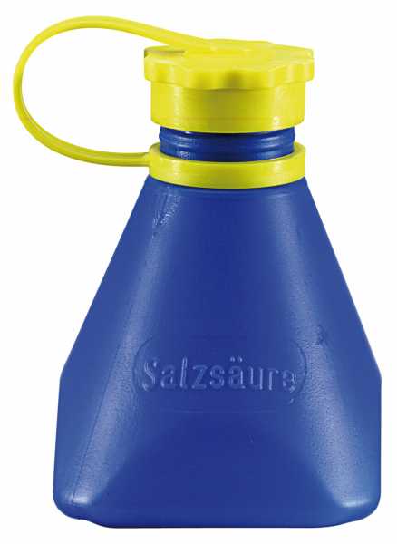 Salzsäure-/Lötwasserflasche Lötwasserflasche, Ausführung mit Auslaufstopp, gelb, 150 ml, Klempner