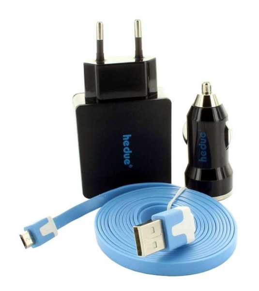 HEDÜ Micro-USB-Kabel, Ladegerät, Auto-Adapter