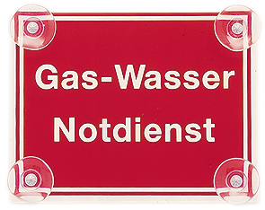 MASC Schild „Gas-Wasser-Notdienst“, 190 x 150 mm