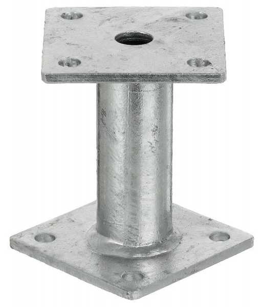 Pitzl Pfostenträger - feste Ausführung feuerverzinkt, Höhe (mm) 125, Obere Platte 45° versetzt