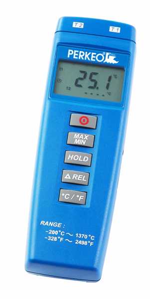 Perkeo DDT 1300 Dual-Digital-Thermometer -50ÞC bis 1.300ÞC inkl.Batt.+Zub.